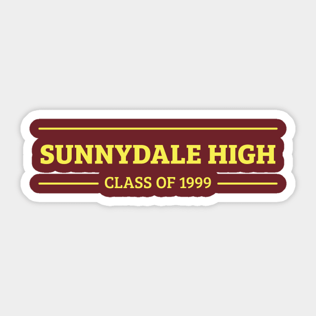 Sunnydale High Sticker by hinoonstudio